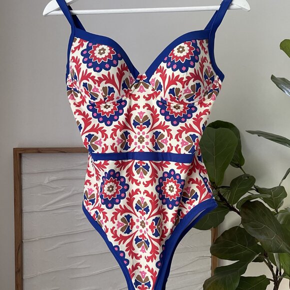 Women's BODEN Colour Pop Swimsuit Bathing Suit One Piece Rubicondo Size 36C - Picture 2 of 4